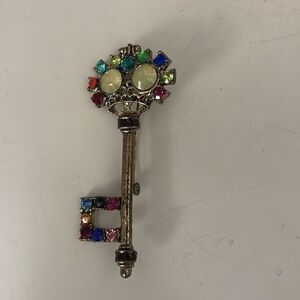 Vintage Rhinestone Key Pin